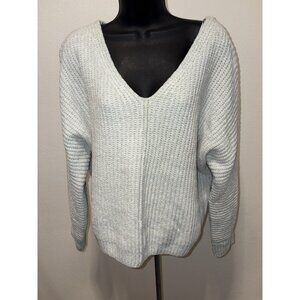 Pink Republic  Light Blue Pullover Knit Sweater Women XL Soft V Neck